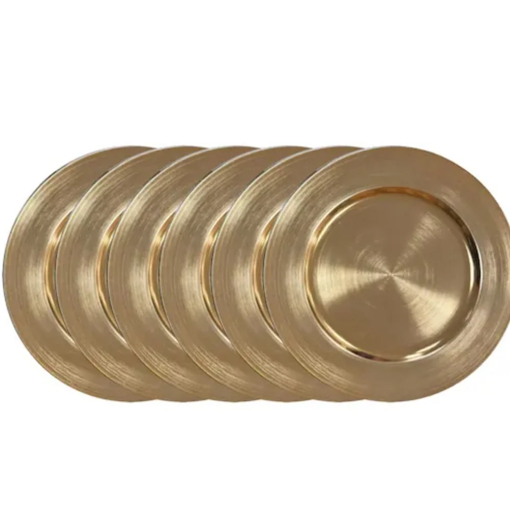 12x Gold Chargers 13 Inches Wedding Christmas